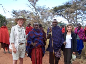 photo op with Masaai tribe members