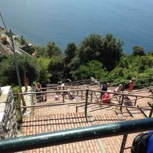 Cinque Corniglia steep climb from train station below