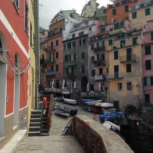 Cinque Manarola houses and private boats