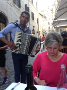 Rome 2 Accordion player entertaining at dinner