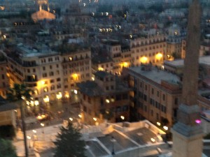 Rome Spanish Steps in lights blurred